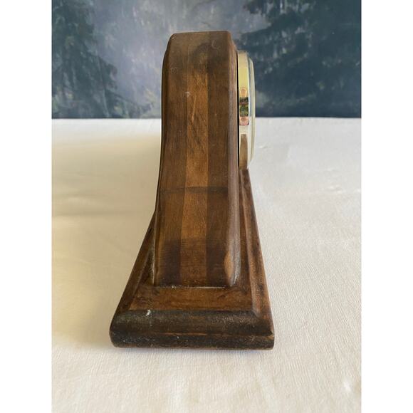 Working Wood Mantel Clock, Roman Numerals, Quartz, 12" Wide - Picture 8 of 8